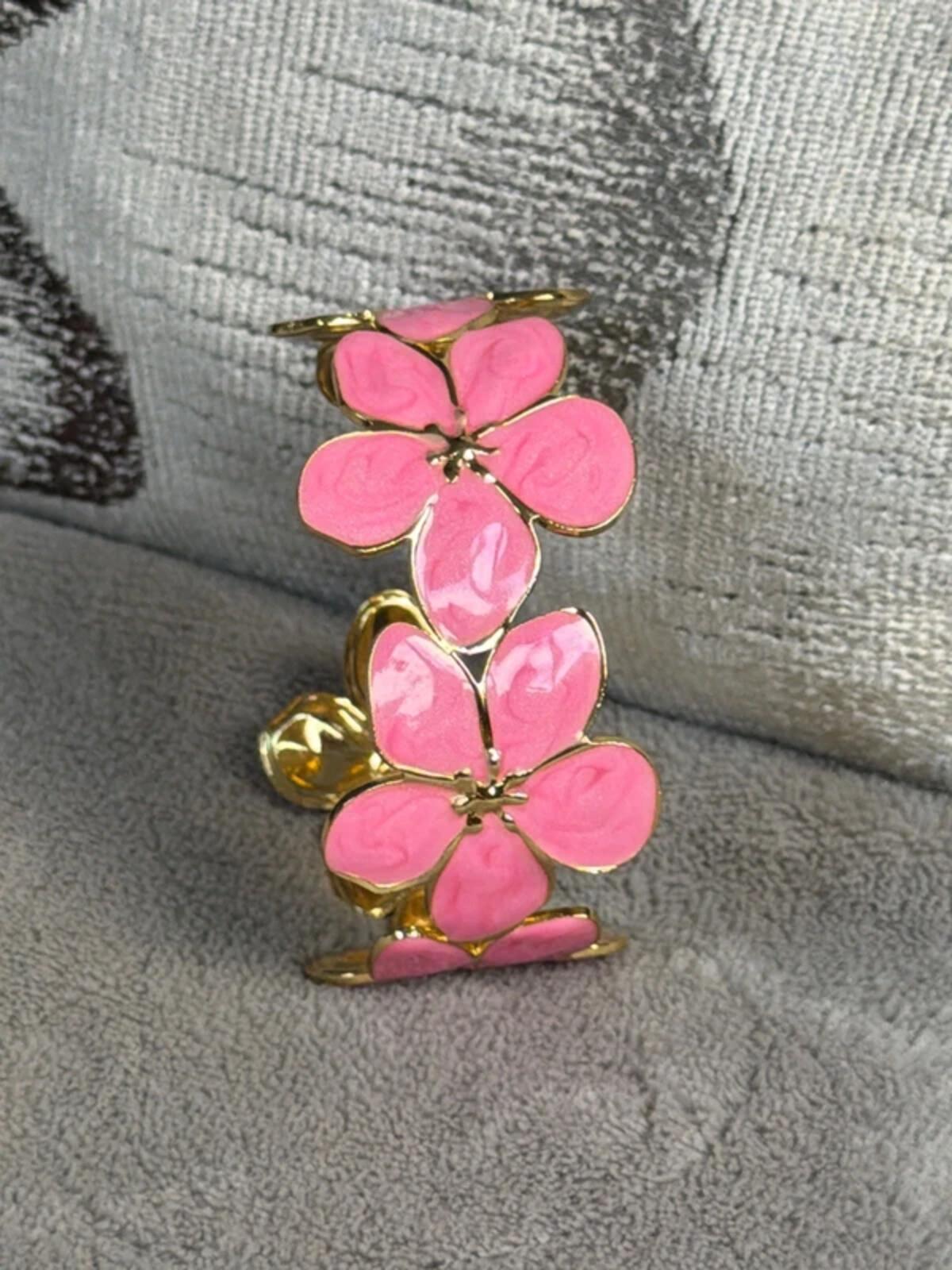 gold flower summer jewellery cuff bracelet bangle party wear holiday wedding evening wear bk947