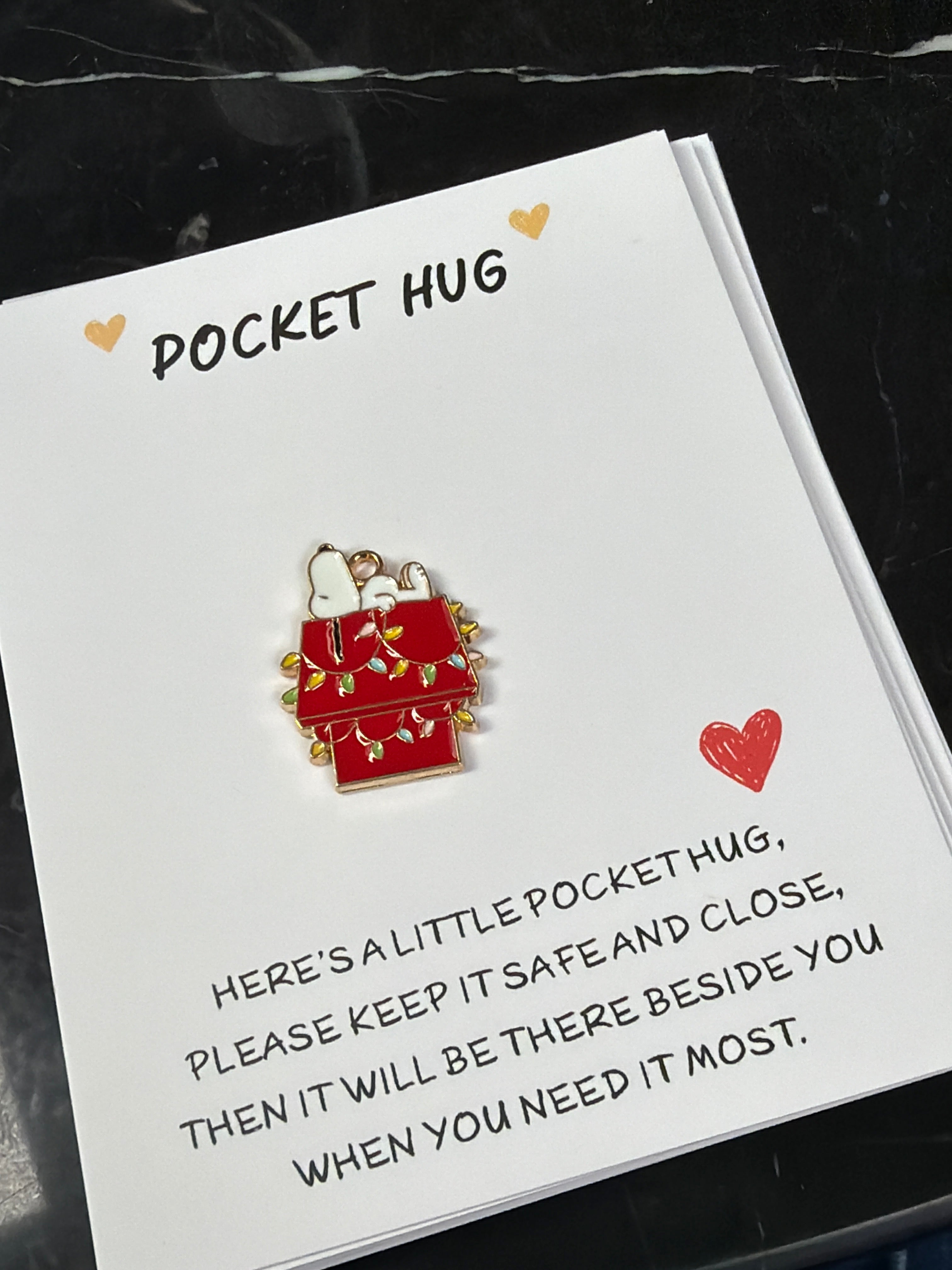 snoopy sleeping resting  charm pendant keyring attachment gift pocket hug card insert friendship