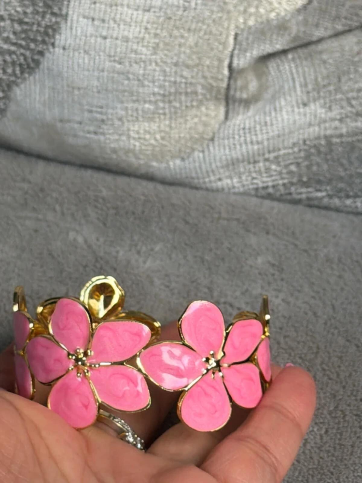 gold flower summer jewellery cuff bracelet bangle party wear holiday wedding evening wear bk947