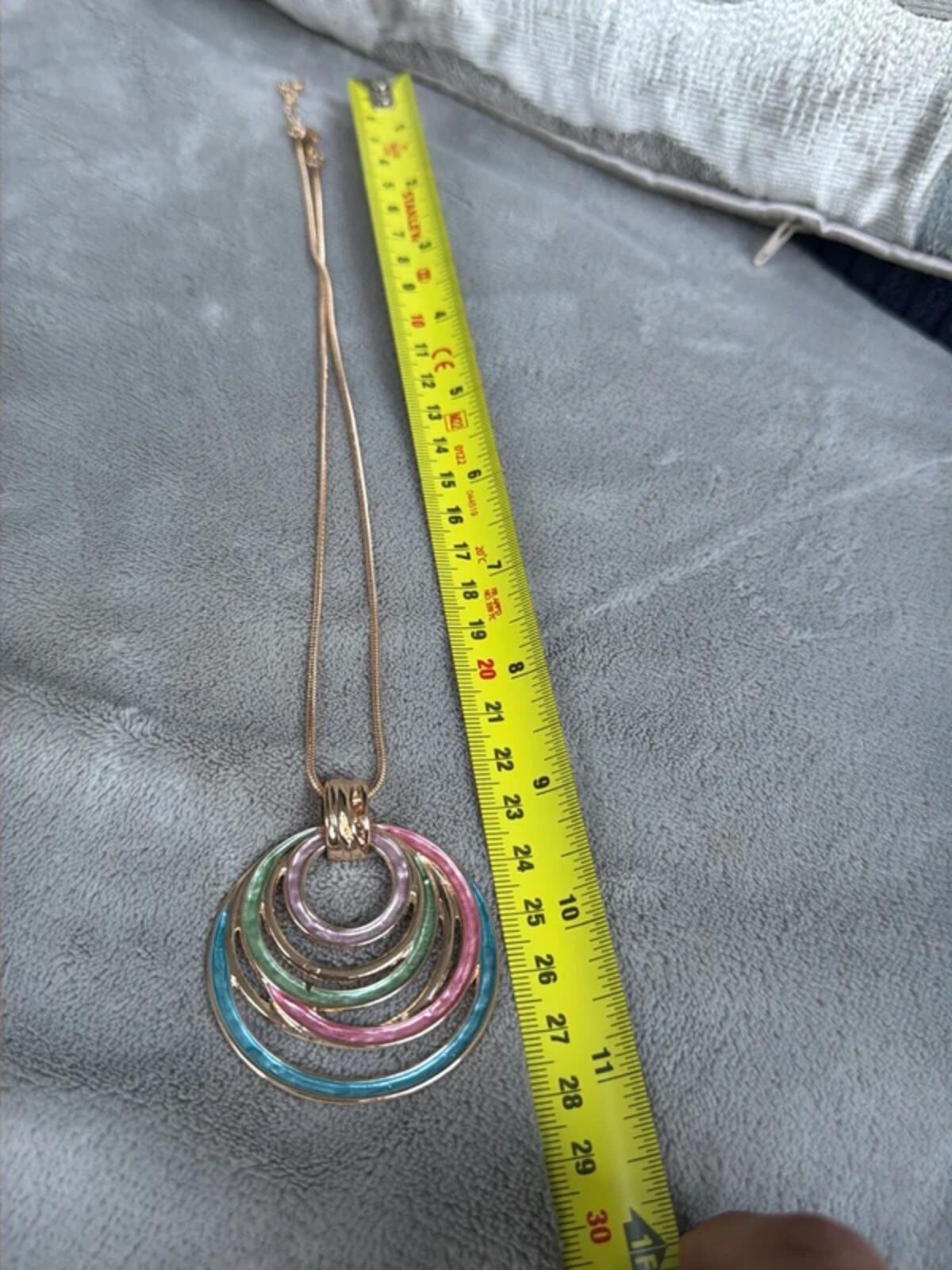 Pink colour vintage bohemian colour round circle pendant chic necklace gift